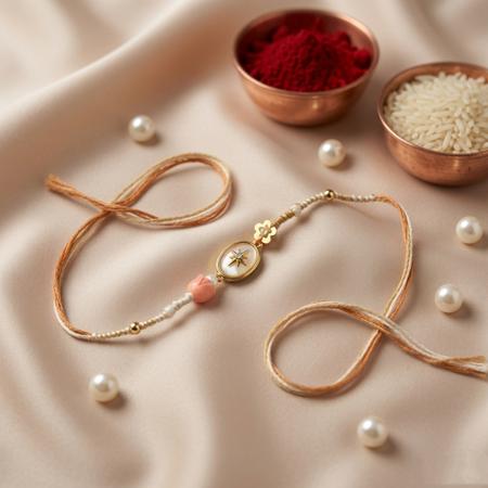 Golden Star Mother of Pearl Rakhi