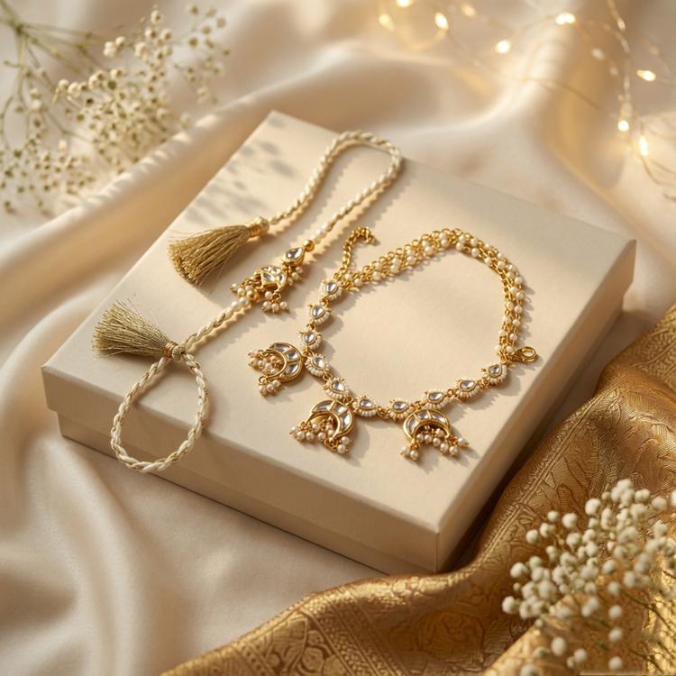 Royal Kundan Bracelet and Rakhi