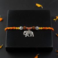 Om Rudraksh Elephant Fusion Rakhi