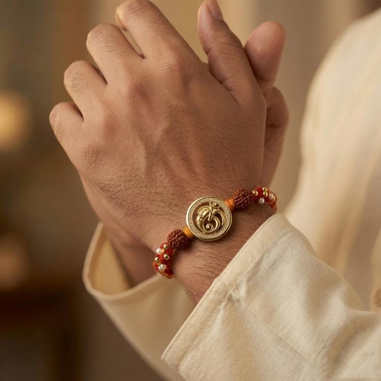 Sacred Om Ganesh Rudraksh Rakhi
