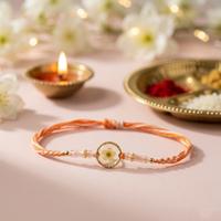 Golden Bloom Resin Rakhi