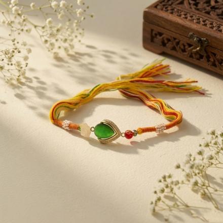 Emerald Drop Designer Rakhi