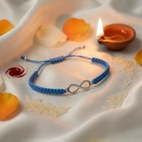 Silver Infinity Blue Rakhi