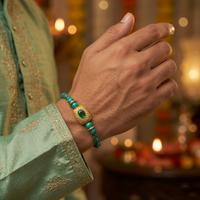Turquoise Bead Designer Rakhi