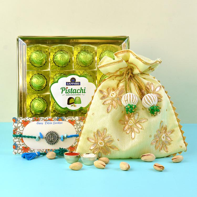 Pistachio Delight Rakhi Hamper