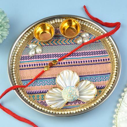 Rakhi Steel Designer Thali Set