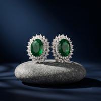 Royal Oval Stud Earrings