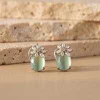 Bloom Mint Green Stud Earrings