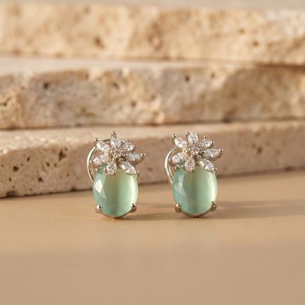 Bloom Mint Green Stud Earrings
