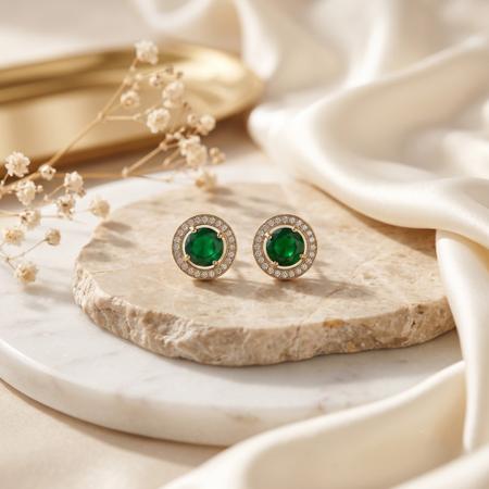 Elegant Halo Stud Earrings