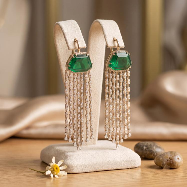 Studded Tassel Earrings