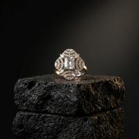  Emerald-Cut Unique Statement Ring