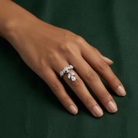 Pear-Drop Dangling Charm Ring