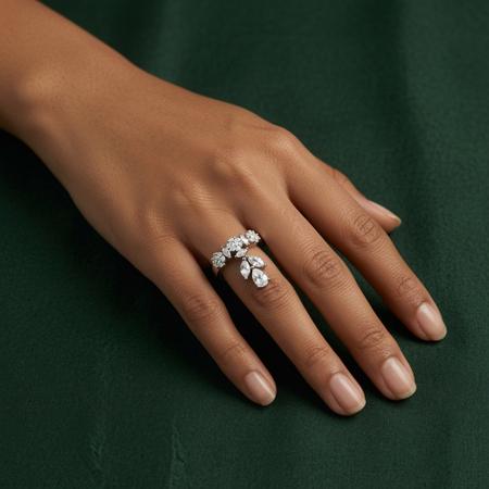 Pear-Drop Dangling Charm Ring