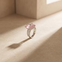Blush Pink Quartz Petal Ring