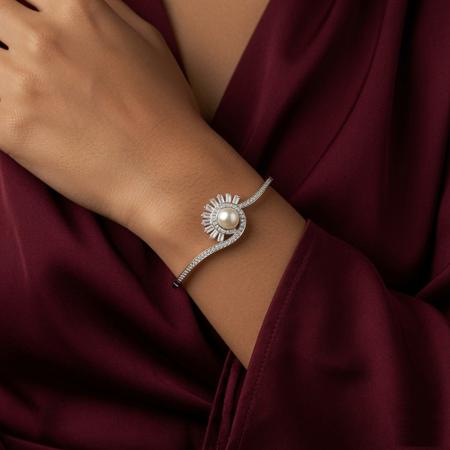 Sunburst Studded Pearl Bracelet