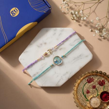 Floral Duo Rakhi Set