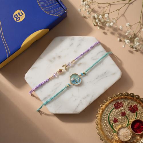 Floral Duo Rakhi Set