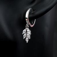 Leaf Drop Hoop Earrings