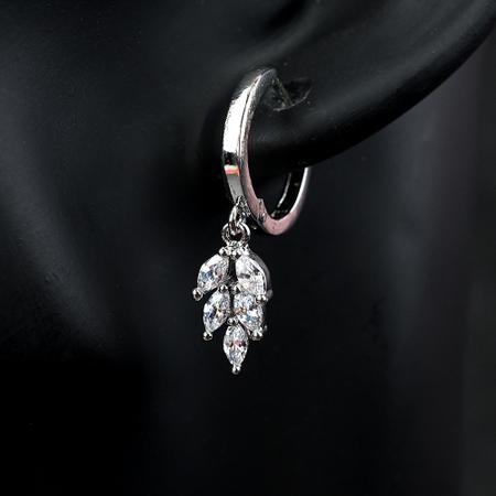 Leaf Drop Hoop Earrings