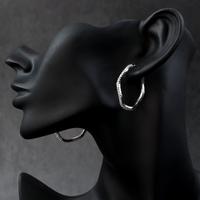 Geometric Silver Hoop Earrings
