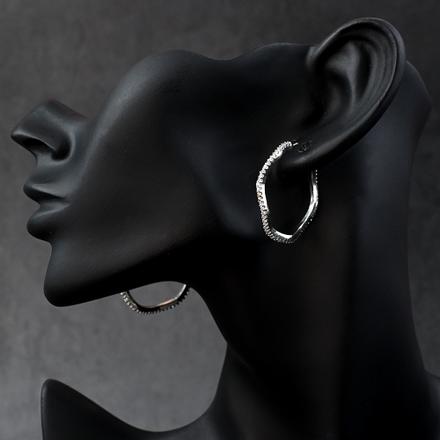 Geometric Silver Hoop Earrings