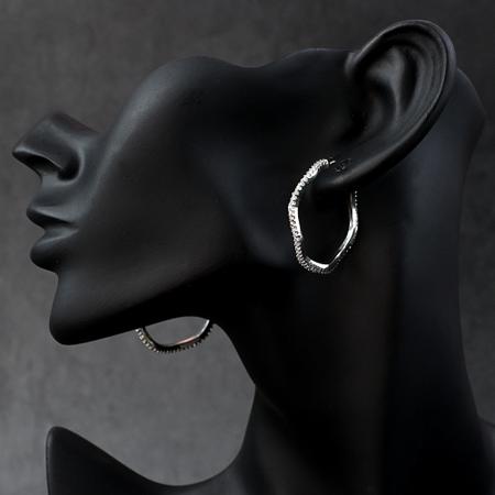 Geometric Silver Hoop Earrings