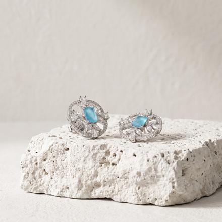 Oval Blue Stone Stud