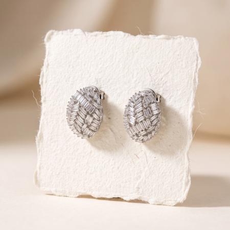 Elegant Textured Stone Studs
