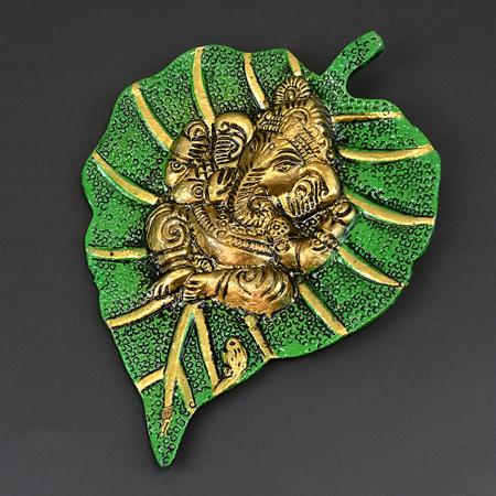Lord Ganesha on Leaf Wall Hanging