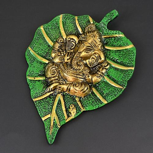 Lord Ganesha on Leaf Wall Hanging
