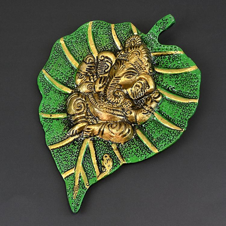 Lord Ganesha on Leaf Wall Hanging