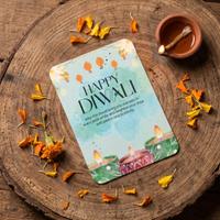 Blue Diwali Card