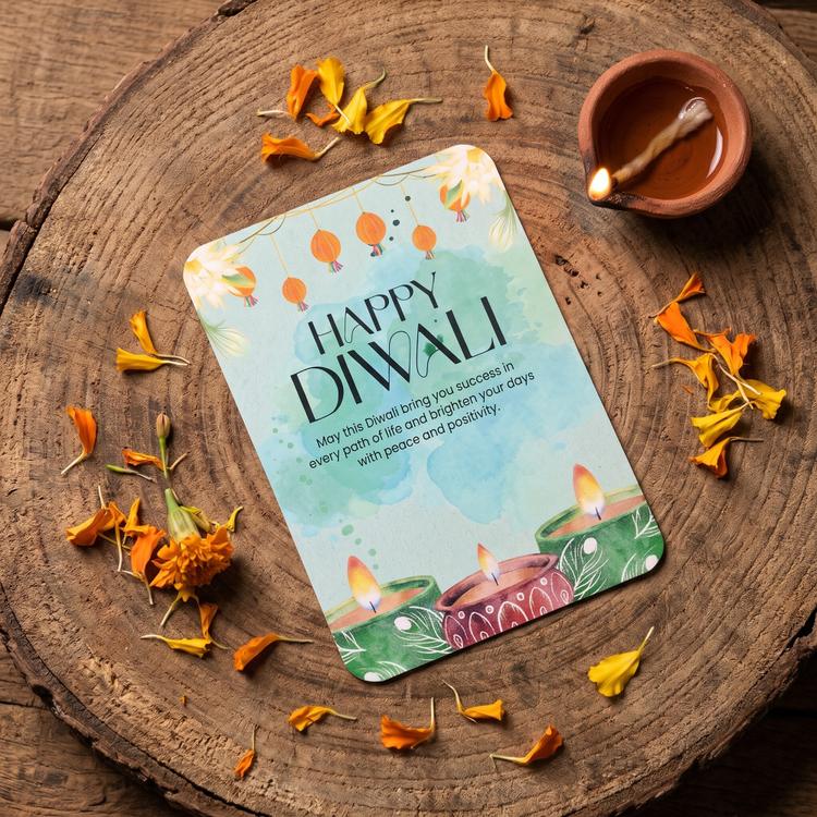Blue Diwali Card