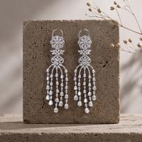 Floral Drop Studded Earrings