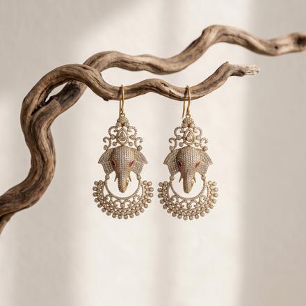 Elephant Motif Studded Earrings