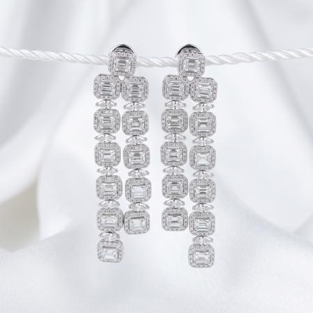 Studded Drop Chandelier Earrings