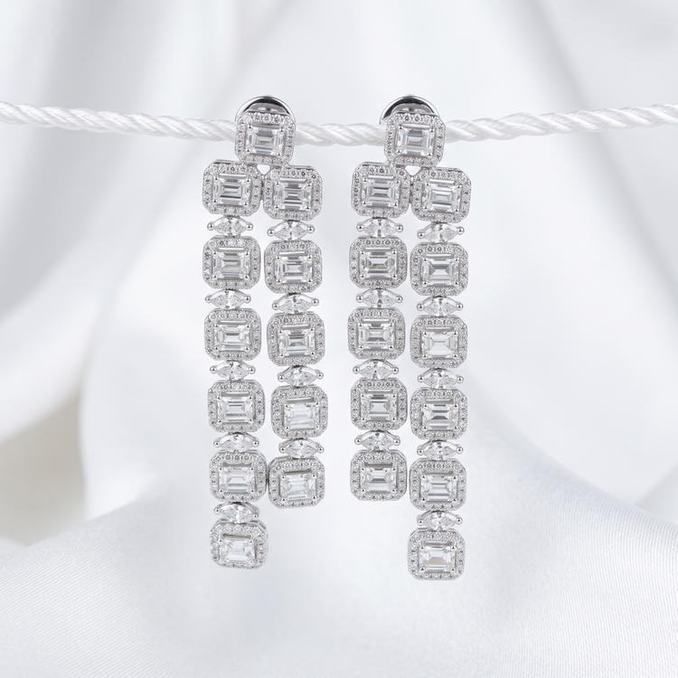 Studded Drop Chandelier Earrings