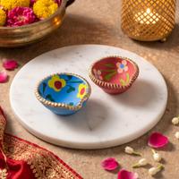 Floral Clay Diya