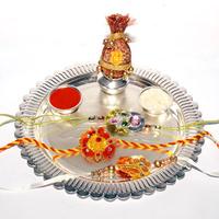 Surya Thali with Three Rakhis