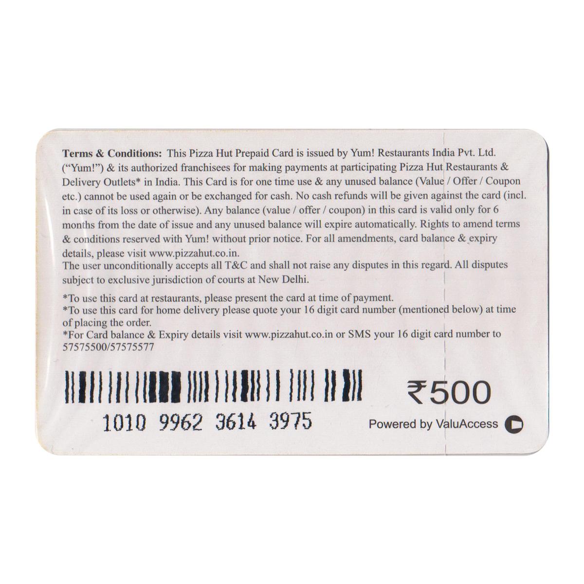 Pizza Hut Gift Voucher Rs. 1,000/ Dining Gift Cards