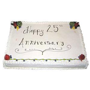 25th Anniversary Cake 1 Kg Roses On Rose Day