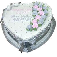 Special Silver Anniversary Cake