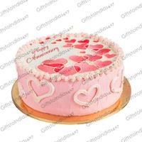 Silver Anniversary Strawberry Cake - 1/2 Kg