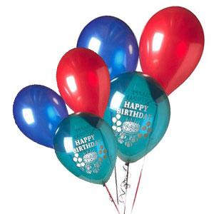 Six Happy Birthday Balloons