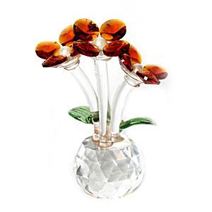 Three Red Crystal Flowers