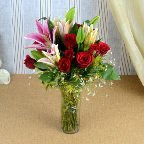 Exotic arrangement of flowers