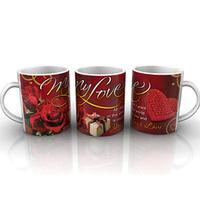 Red Mugs with Love Message