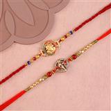 Ganesh in Circle Rakhi Set