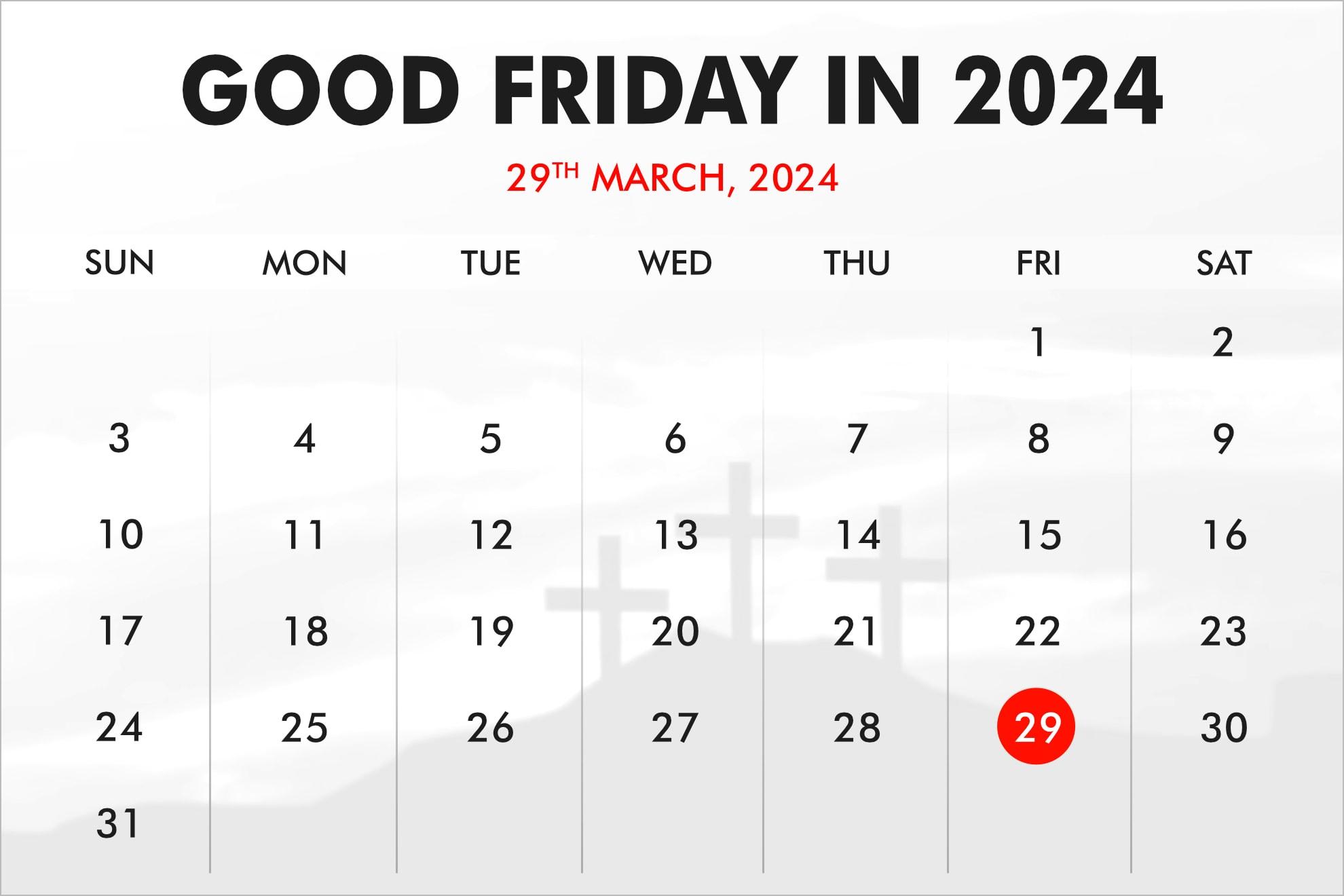 2024 Calendar Good Friday - Mil Lauree